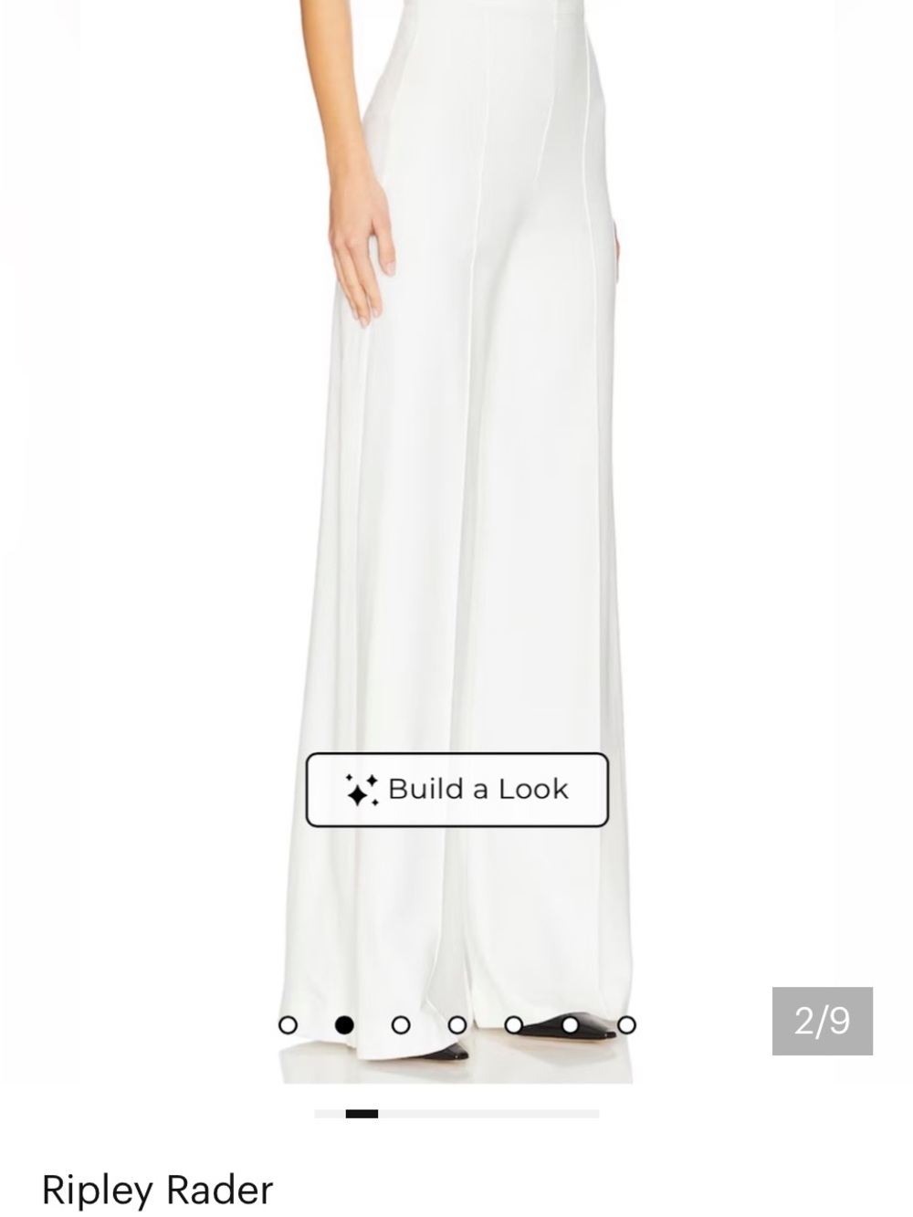 NWT Ripley Rader Ponte Cream High-Rise Wide Leg Pants